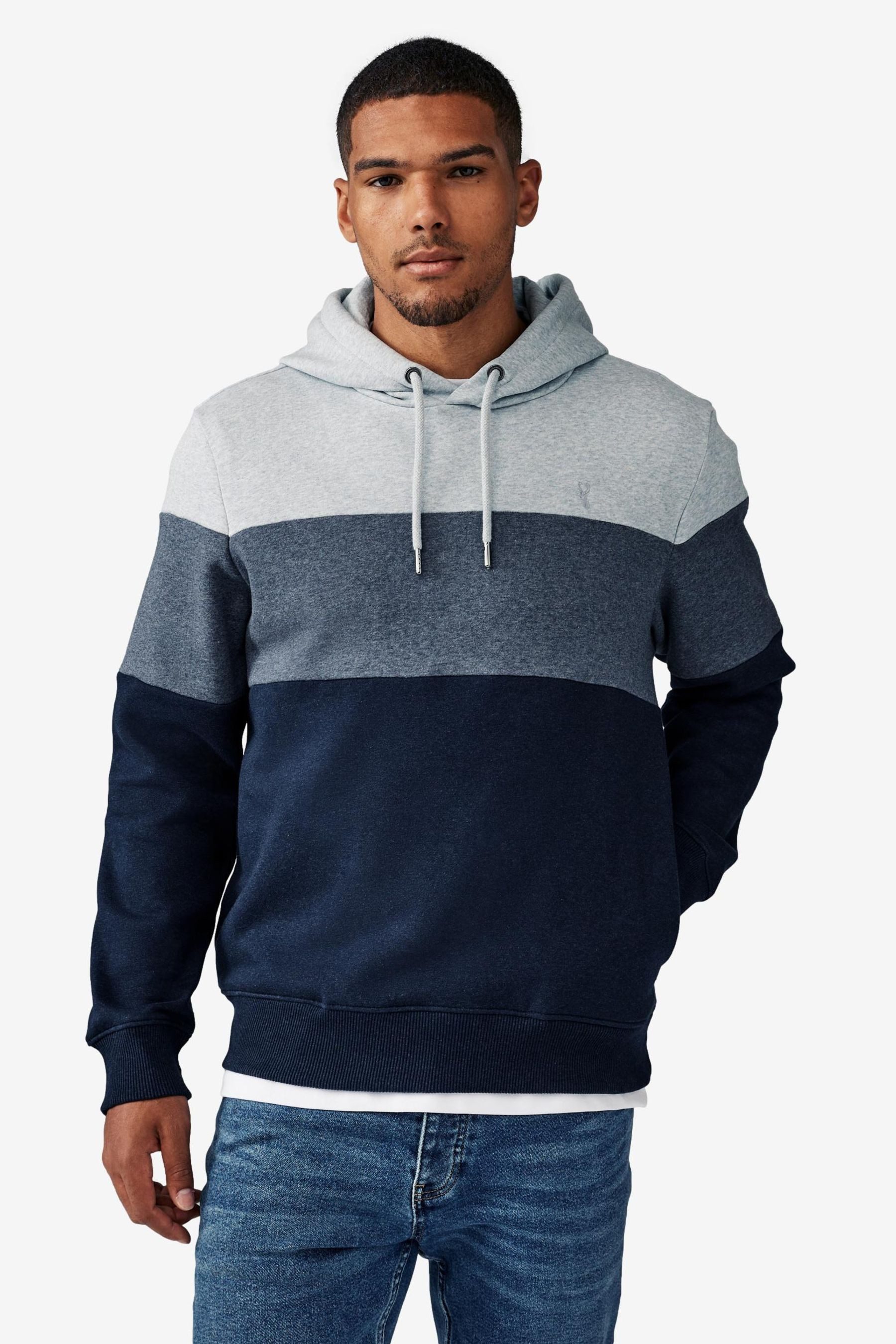 Next Kapuzensweatshirt Meliertes Kapuzensweatshirt in Blockfarben günstig online kaufen