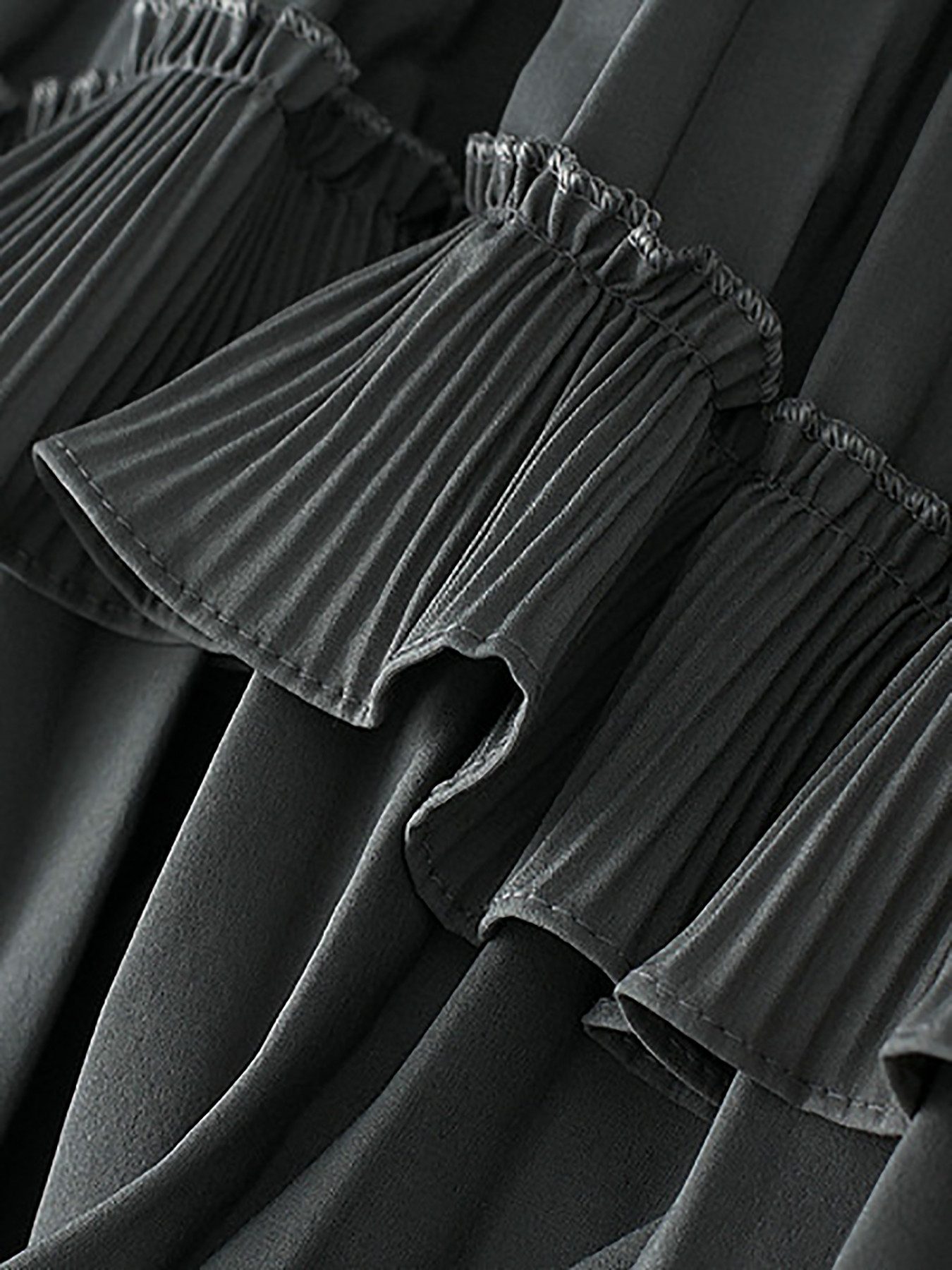 DEBAIJIA Midirock Damen Elegant mit hoher Taille Faltenrock einfarbiger