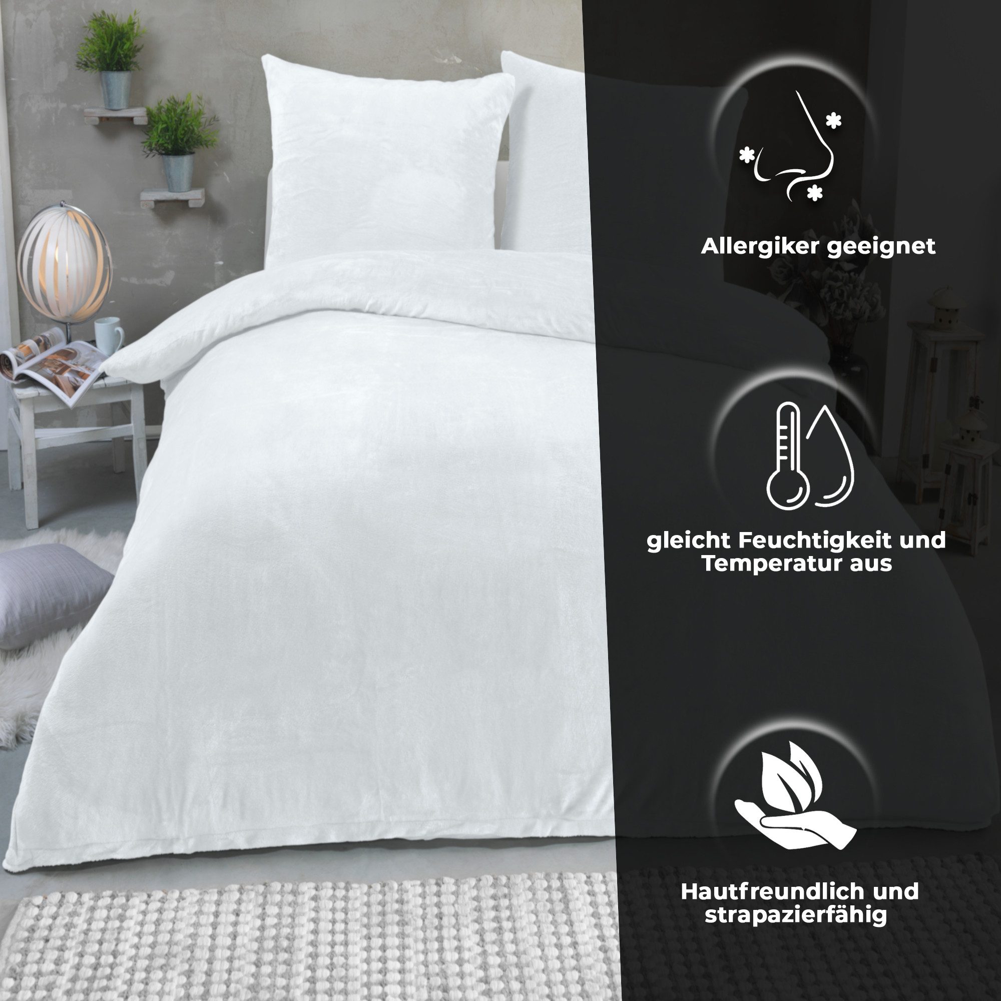 Malika Bettwäsche 135x200 + 80x80 cm Cashmere Touch Bettwäsche, atmungsaktiv, Mikrofaser, 2 teilig, Für Allergiker geeignet, pflegeleicht, angenehm weicher Stoff