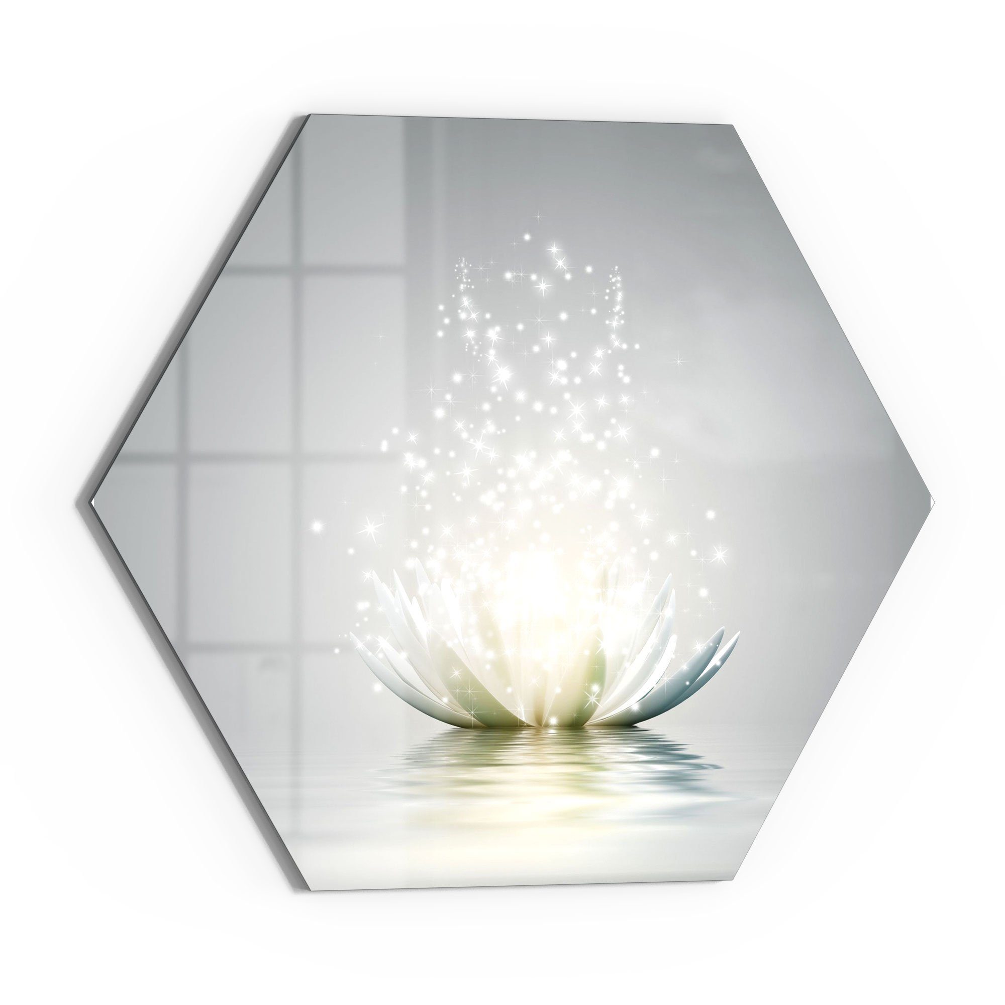 DEQORI Glasbild 'Funkelnde Lotusblüte', 'Funkelnde Lotusblüte', günstig online kaufen