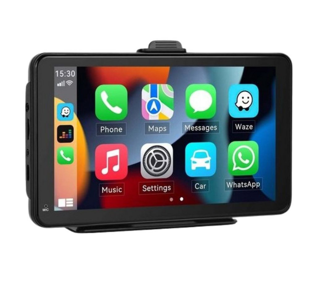 GABITECH universal 7 Zoll tragbares Autoradio Navi Carplay Android für Auto LKW Navigationsgerät (überträgt die Inhalte Ihres Smartphones & Navi auf den Monitor)