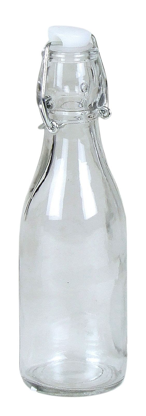 BURI Trinkflasche Drahtbügelflasche 0,25 Liter Glasflasche Bügelflaschen Bügelverschluss