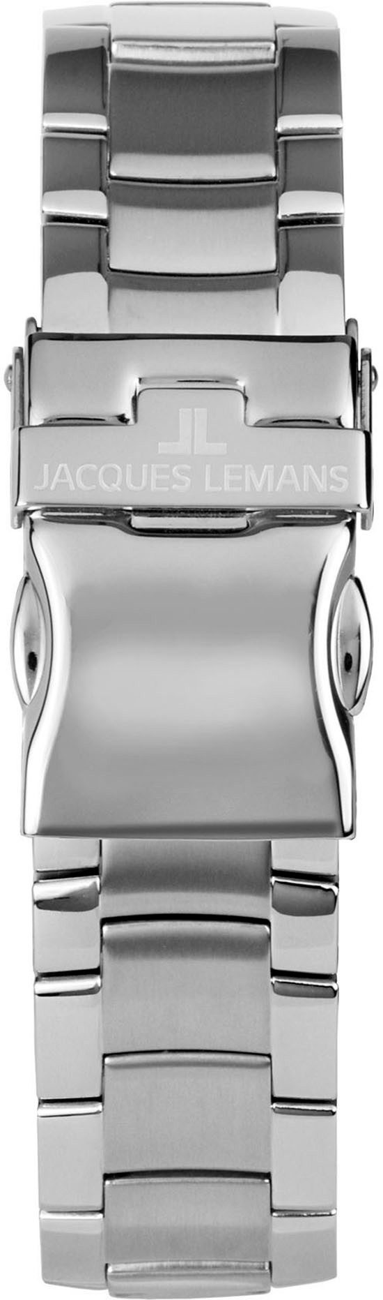 Jacques Lemans Quarzuhr Derby 1-2197H, Armbanduhr, Herrenuhr, Edelstahlarmband, analog, Tag, kleine Sekunde