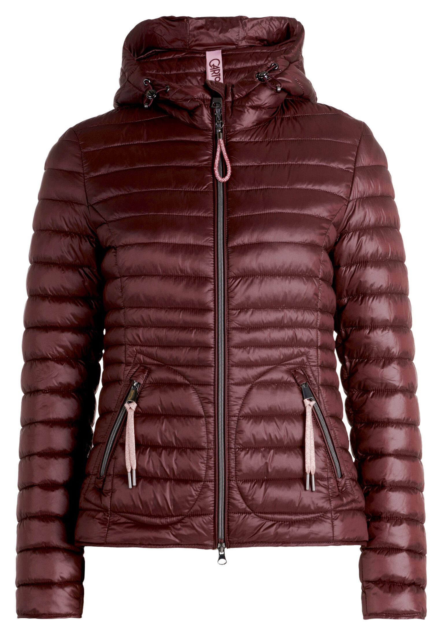 Cartoon Steppjacke Damen mit Reißverschlusstaschen
