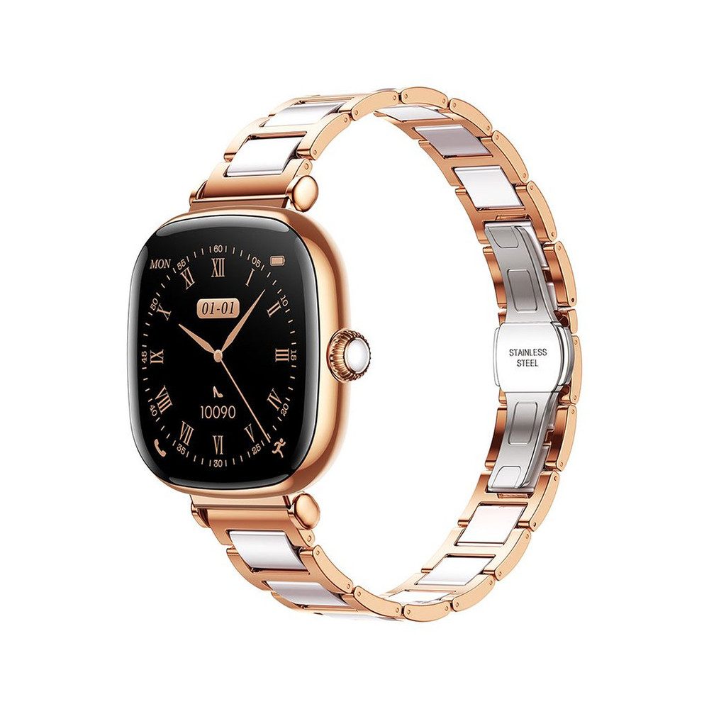 JOYROOM Fitnessuhr Damenuhr Gesundheitsuhr Smartwatch (4,3 cm/1,7 Zoll) Spar-Set, 1-tlg., 1, 7 Zoll AMOLED elegant, AMOLED, Anruffunktion, 100+ Sportmodi, 2 Armbänder