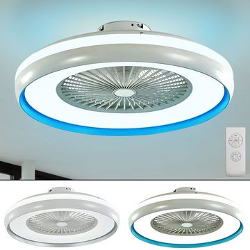 etc-shop Deckenventilator, LED Decken Ventilator Leuchte Fernbedienung Tageslicht Lampe Timer