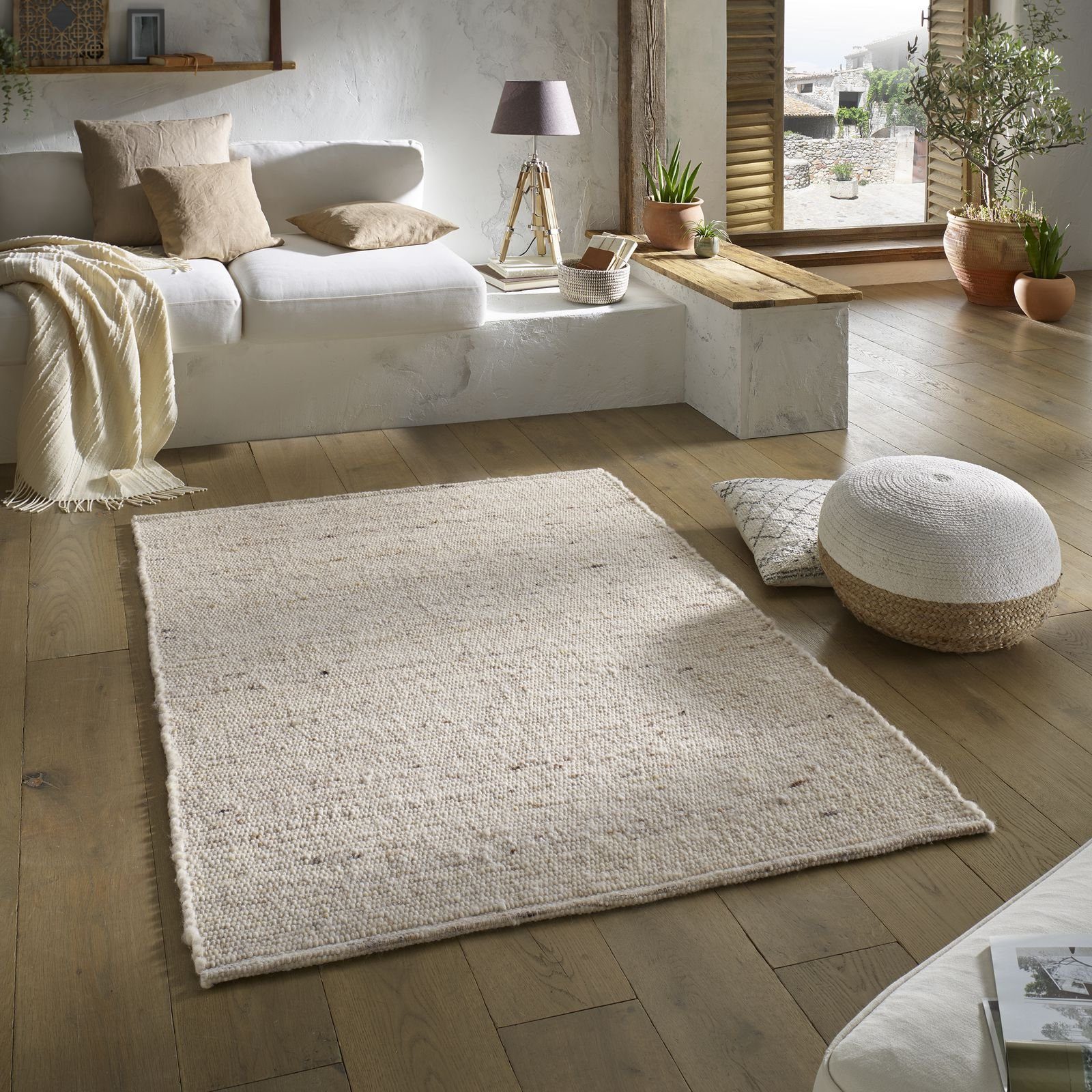 TaraCarpet Wollteppich TaraCarpet Handwebteppich Malmoe, rechteckig, günstig online kaufen