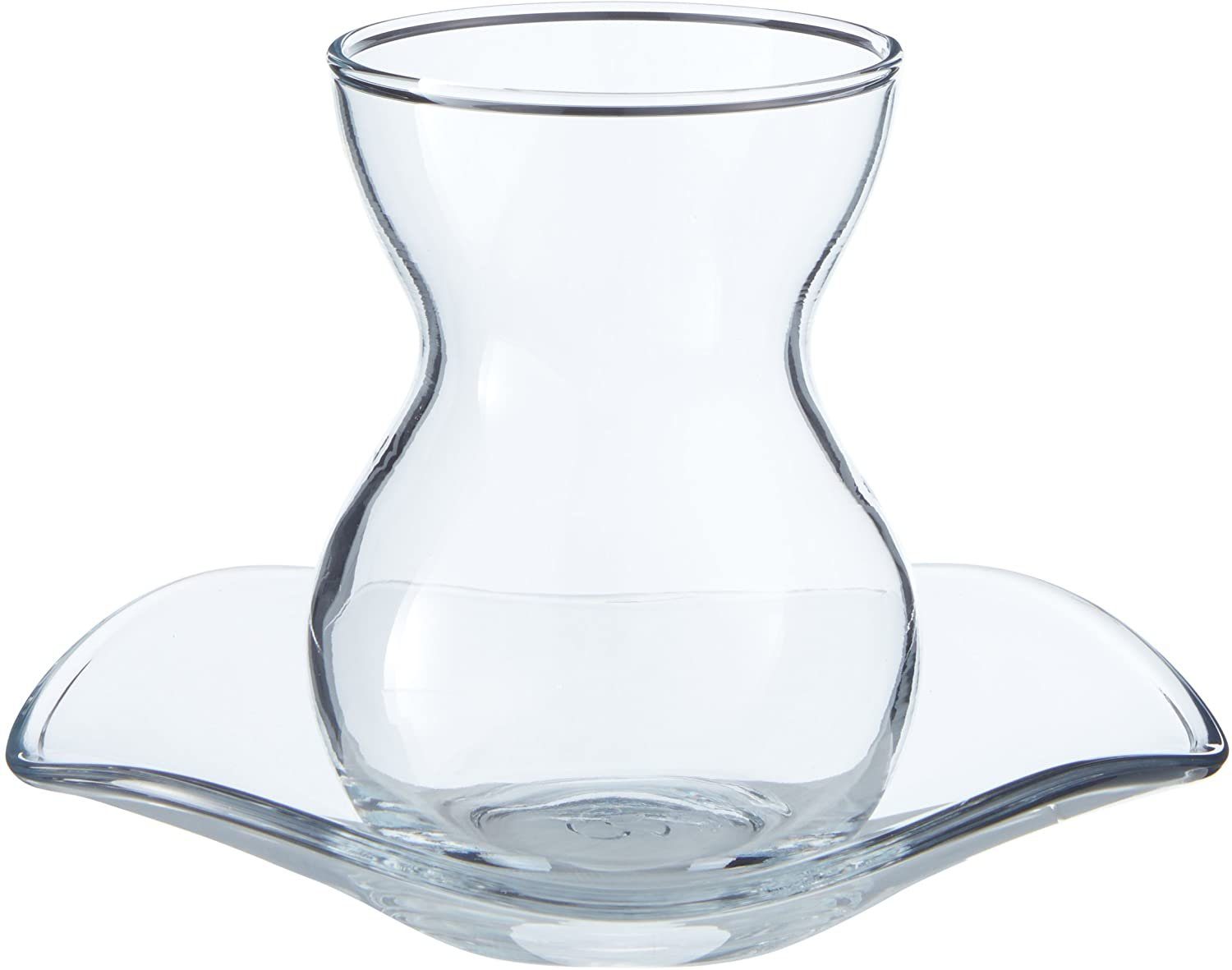 Pasabahce Glas Teegläser Set Cay Bardagi 6x Teeglas + 6x UntertasseTeeglas transparen, 12-tlg.