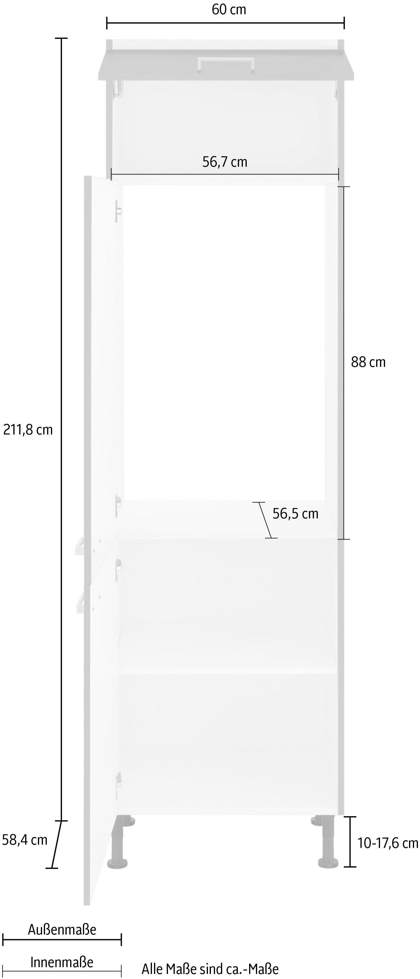 Parma Kühlumbauschrank cm 60 anthrazit | Breite OPTIFIT anthrazit