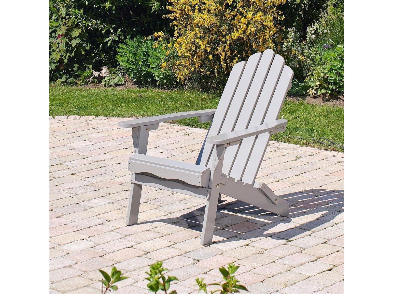 bellavista - Home&Garden® Gartensessel Gartensessel Adirondack Melvin, grau, klappbar, Maße: 73x87x91cm | Sessel