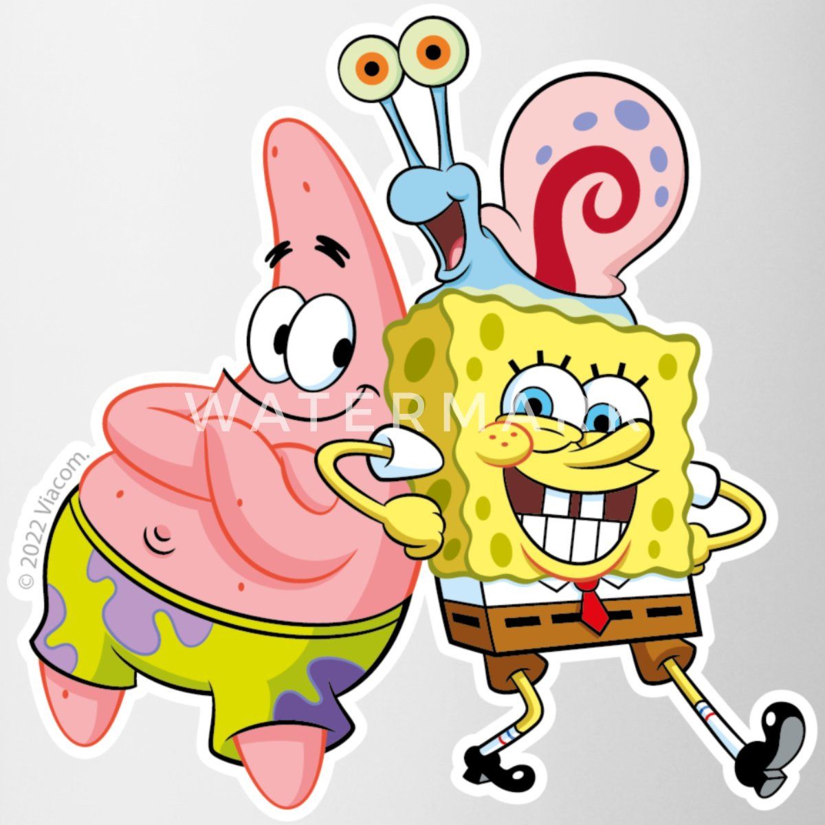 Spreadshirt Tasse SpongeBob Schwammkopf Mit Patrick & Gary Tasse Zweifarbig, Keramik