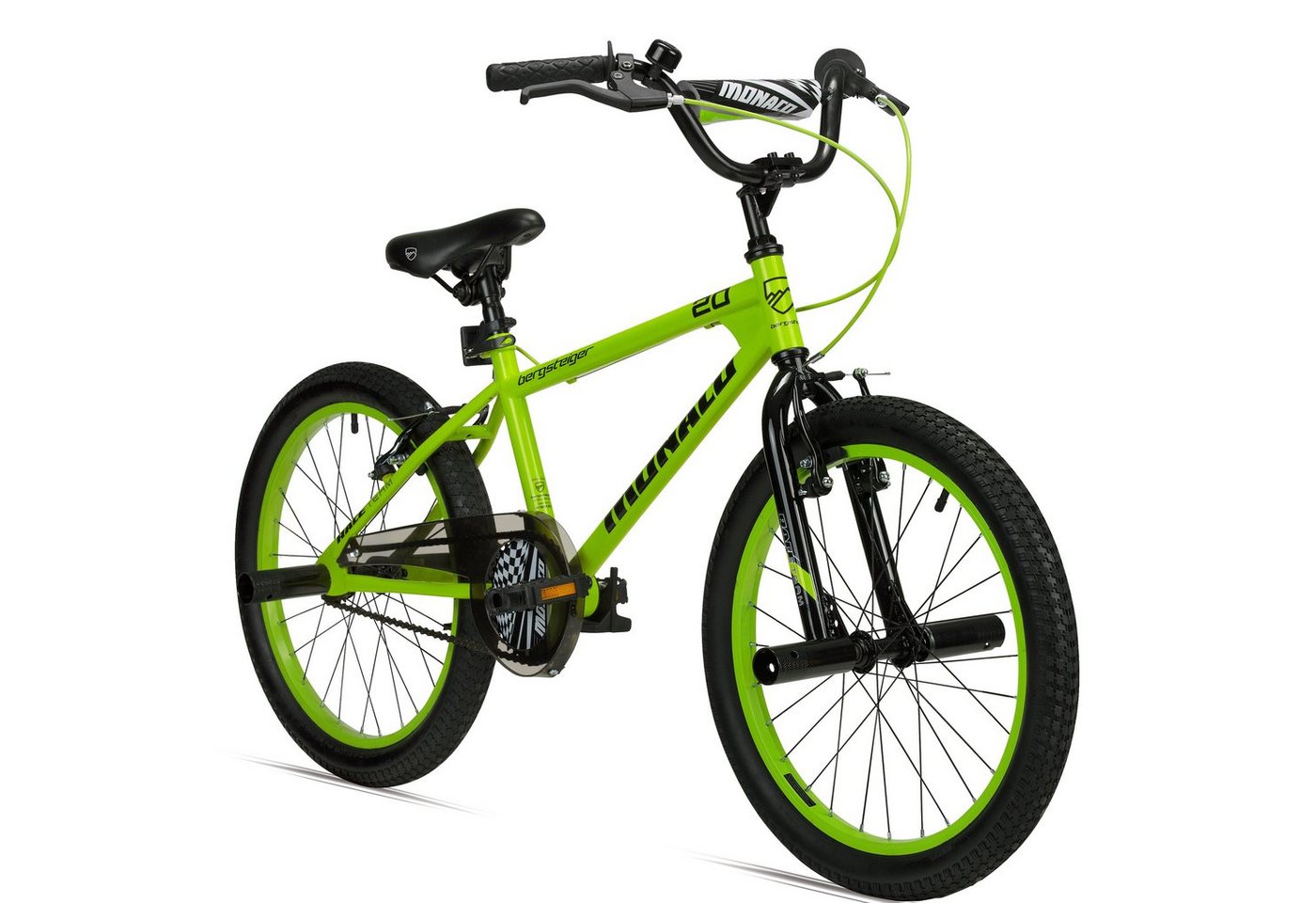 bergsteiger Kinderfahrrad Monaco 20 Zoll BMX, geeignet für 6 - 9 Jahre, Mädchen, Jungen, 1 Gang, V-Brakes