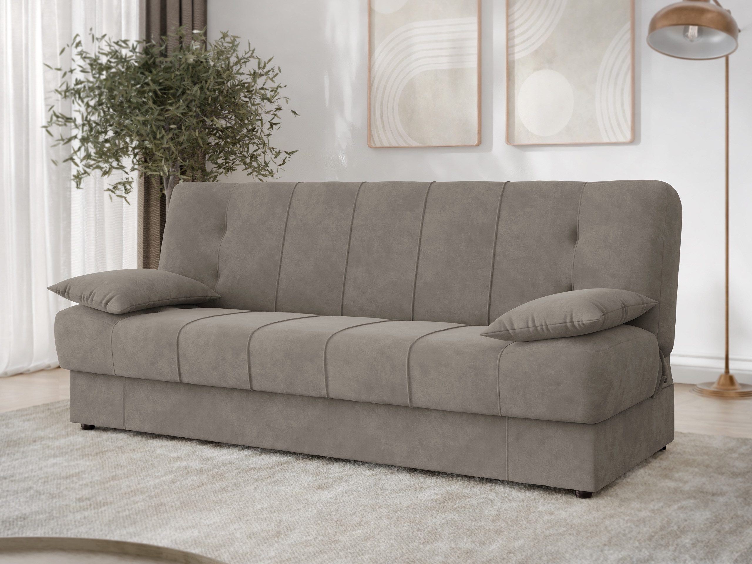 MIRJAN24 Schlafsofa Sonia, mit Schlaffunktion und Bettkasten, 3-Sitzer, Wellenfeder