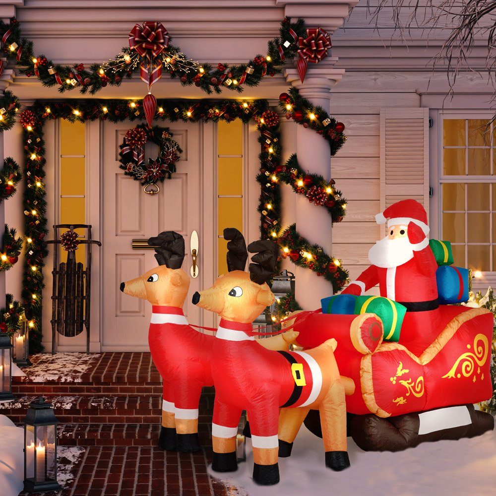 Deuba Weihnachtsmann, Aufblasbarer mit Schlitten LED Beleuchtet Rentiere  Weihnachten Santa Deko Weihnachtsdeko Figur online kaufen | OTTO