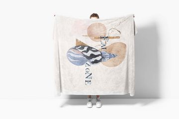 Sinus Art Handtücher Handtuch Strandhandtuch Saunatuch Kuscheldecke Kunstvoll Ozean Meeresmuschel Motiv, Baumwolle-Polyester-Mix (1-St), Handtuch