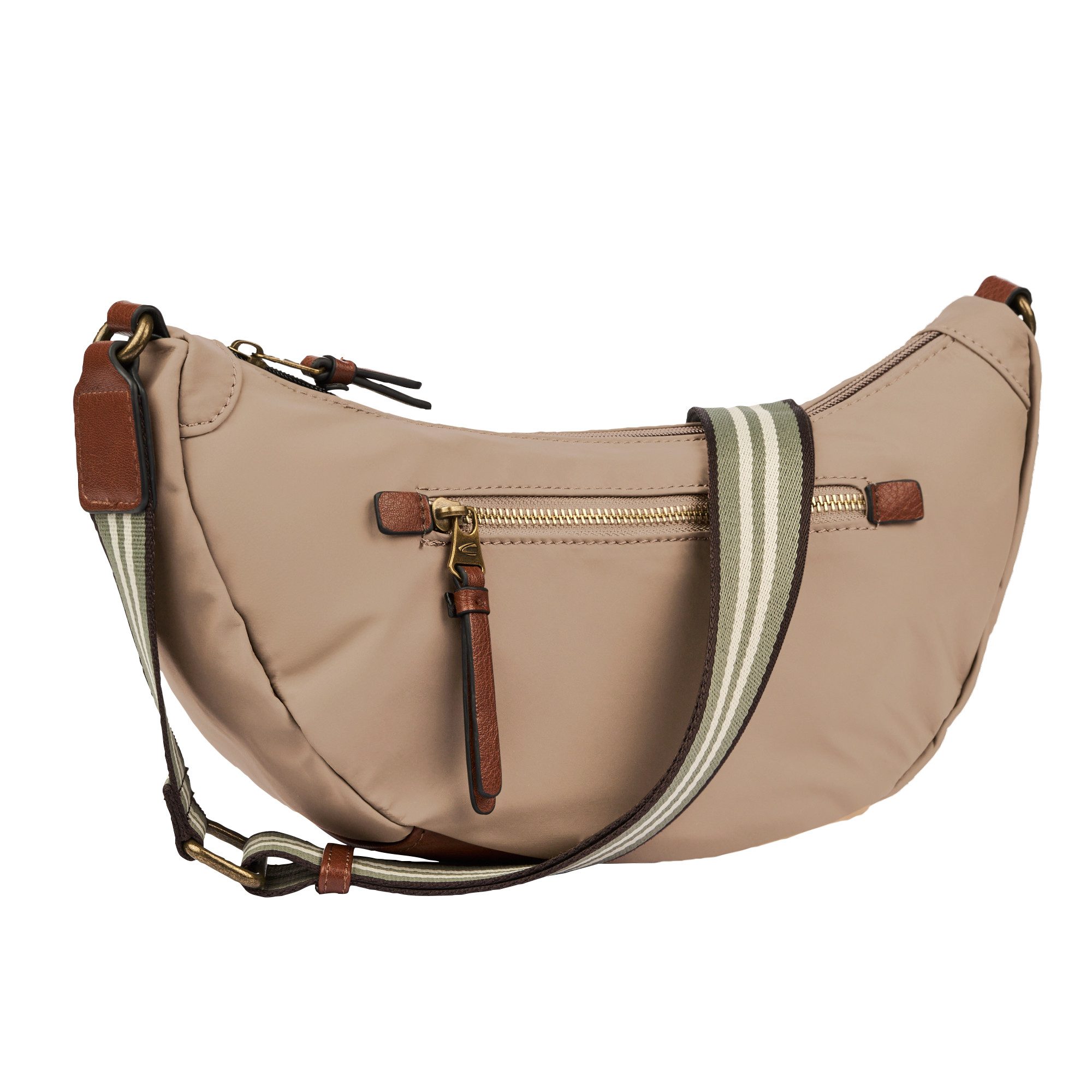 camel active Handtasche Bari, aus hochwertigem matten Nylon mit gestreiftem Gewebeband