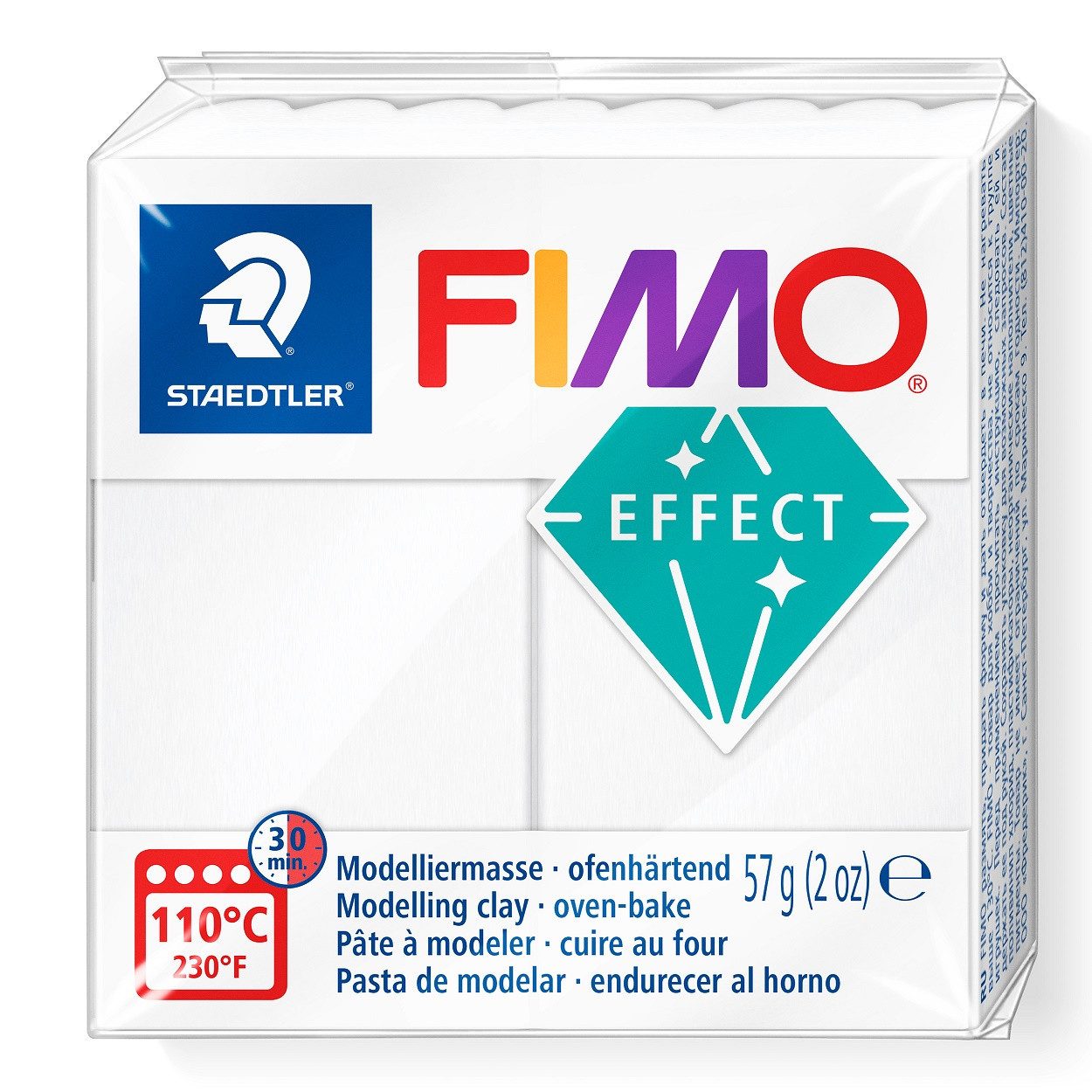 STAEDTLER Bastelnaturmaterial FIMO Effect Modelliermasse transparent 57 g
