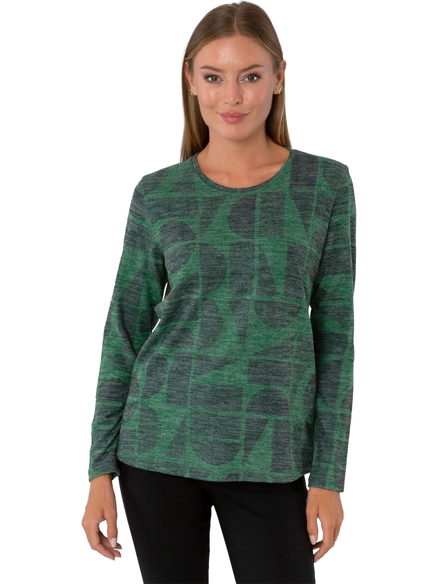 Estefania for woman Rundhalspullover 193-7628, mit asymmetrischen Muster, super weiches Material wash out Optik