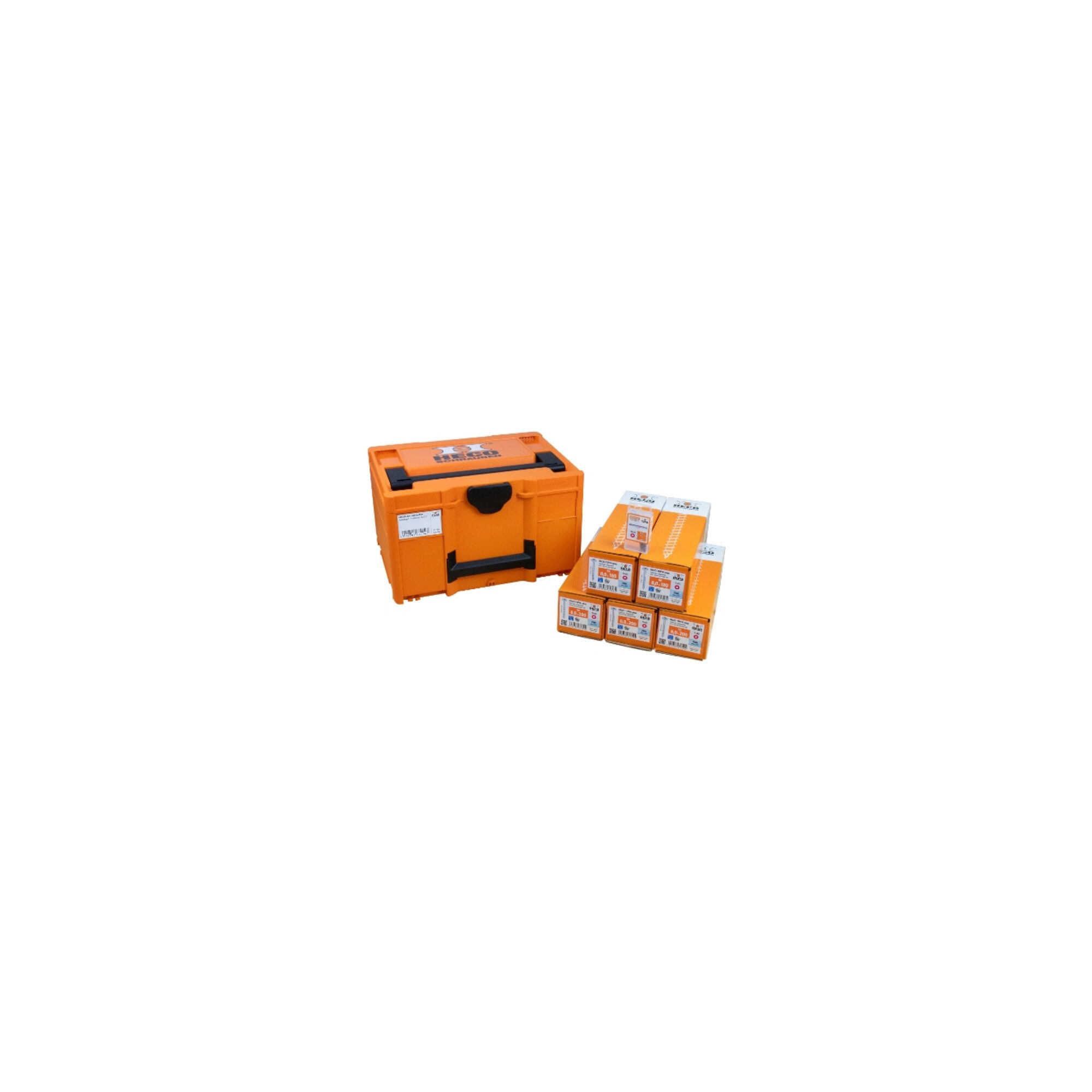 Heco Schraube HECO Aktionskoffer "Tellerkopf", HT-plus Tellerkopfschrauben 8,0 x 180