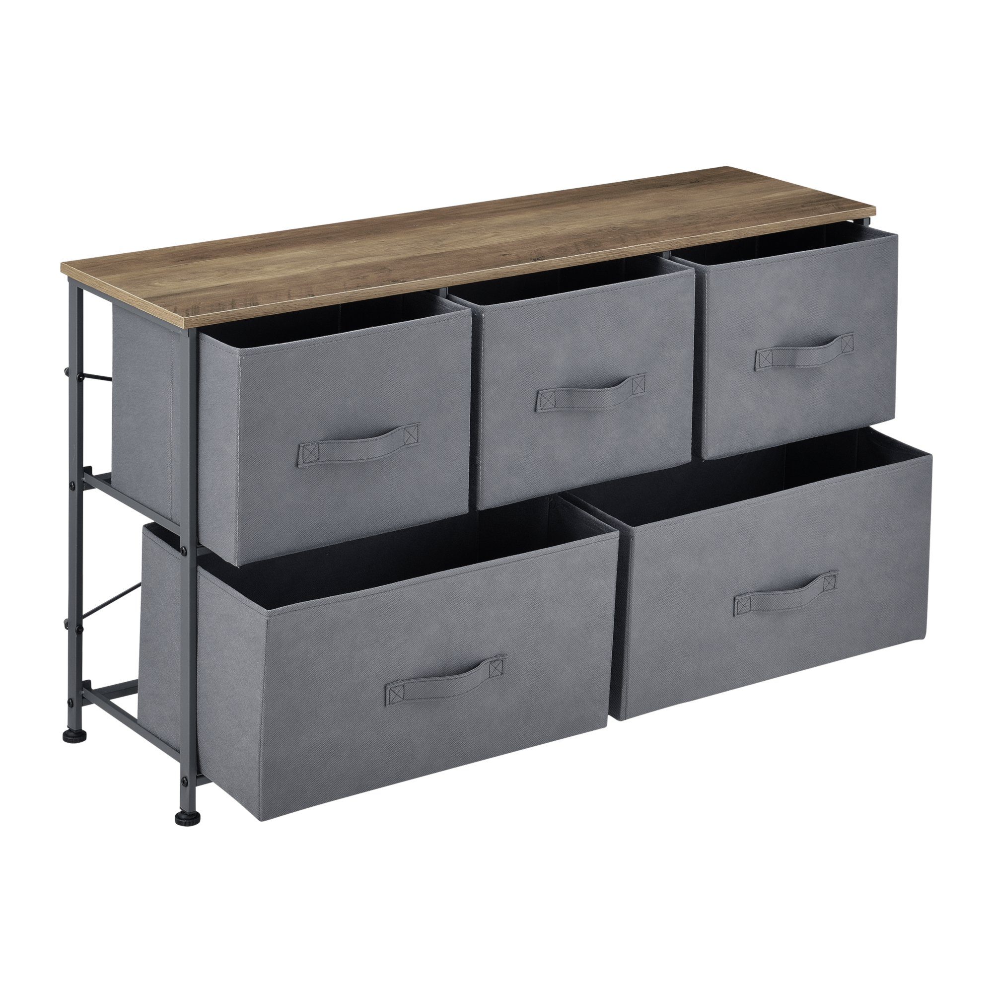 pro.tec Kommode, Hoya Sideboard Beistelltisch 55x100x29 cm Vliesstoff Grau