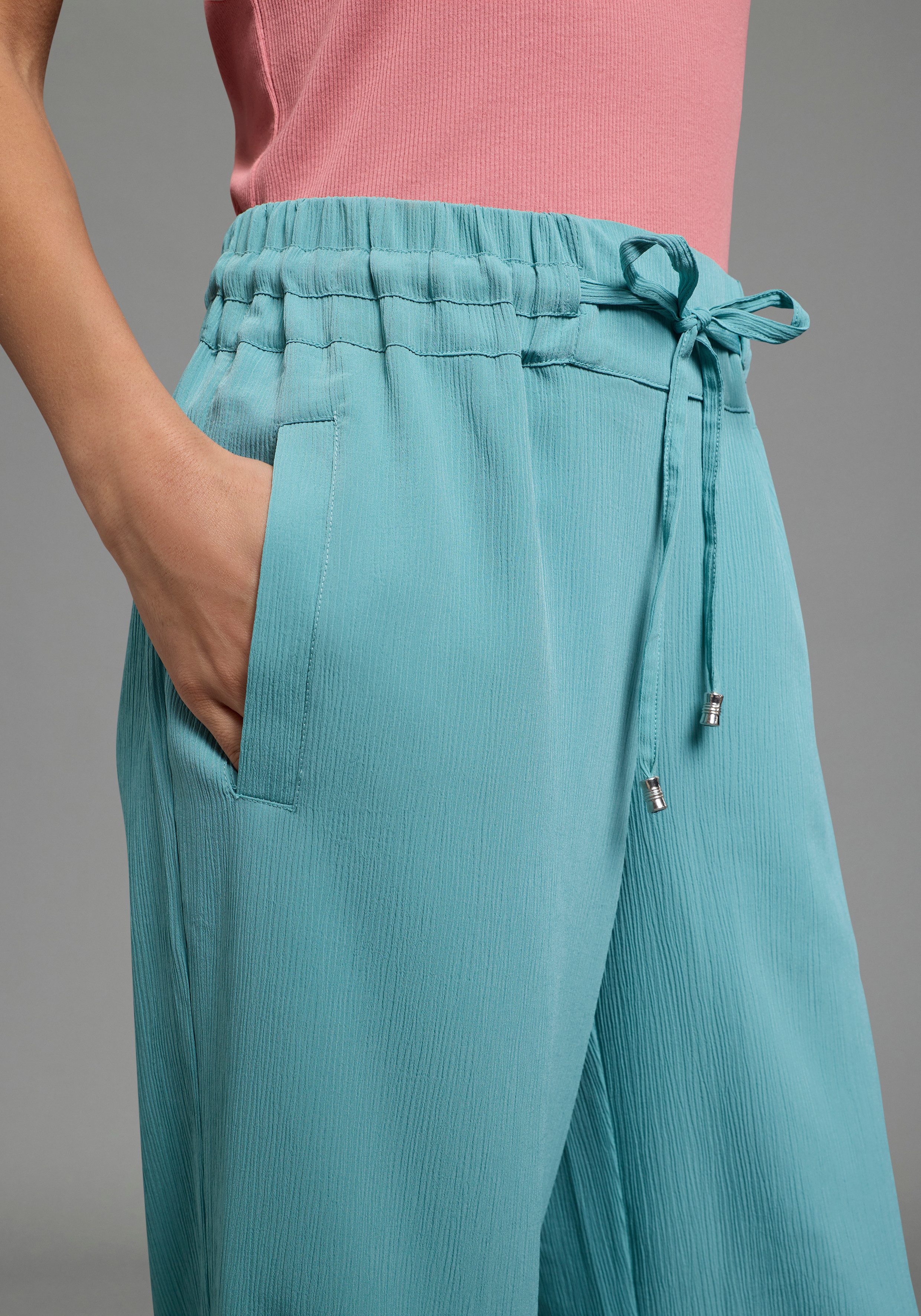 Laura Scott Schlupfhose weite Hose, mit Gummizug am Bund, mit Schlitz am Beinabschluss