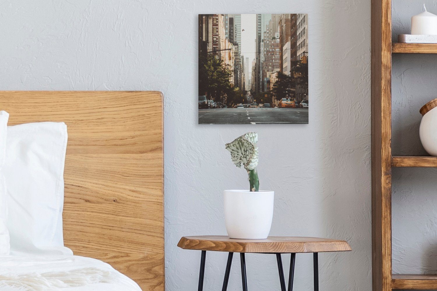 OneMillionCanvasses® Leinwandbild New York am Morgen, (1 Schlafzimmer Leinwand für Wohnzimmer St), Bilder