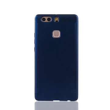 König Design Handyhülle Huawei P9 Plus, Huawei P9 Plus Handyhülle 360 Grad Schutz Full Cover Blau