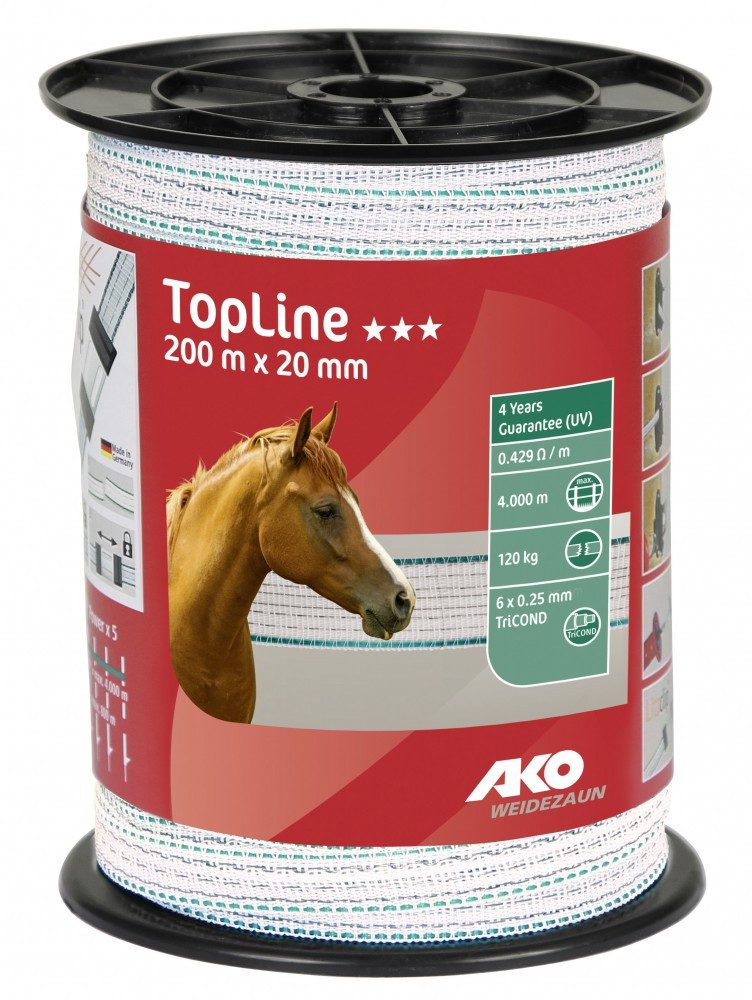 Kerbl Weidenzaun Weidezaunband TopLine Länge 200 m