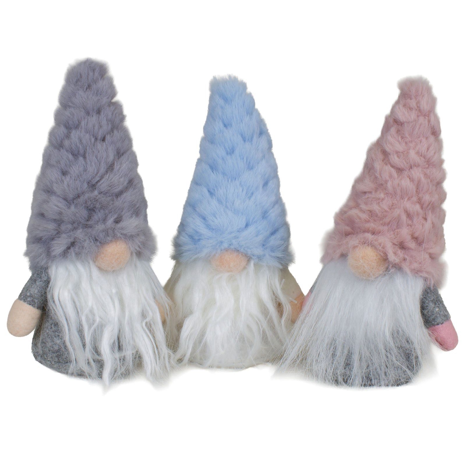 Christmas Paradise Wichtel Gnom stehend 15cm (Dekofigur, 3 St., Weihnachtsdeko), mit süßen Zipfelmützen