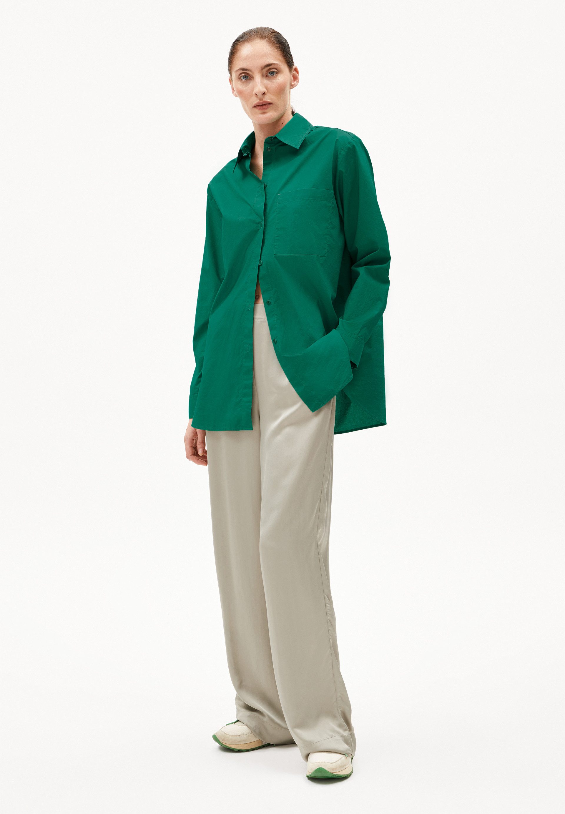 Armedangels Hemdbluse MAALGAA Bluse aus Bio-Baumwolle (1-tlg) Loose Fit günstig online kaufen