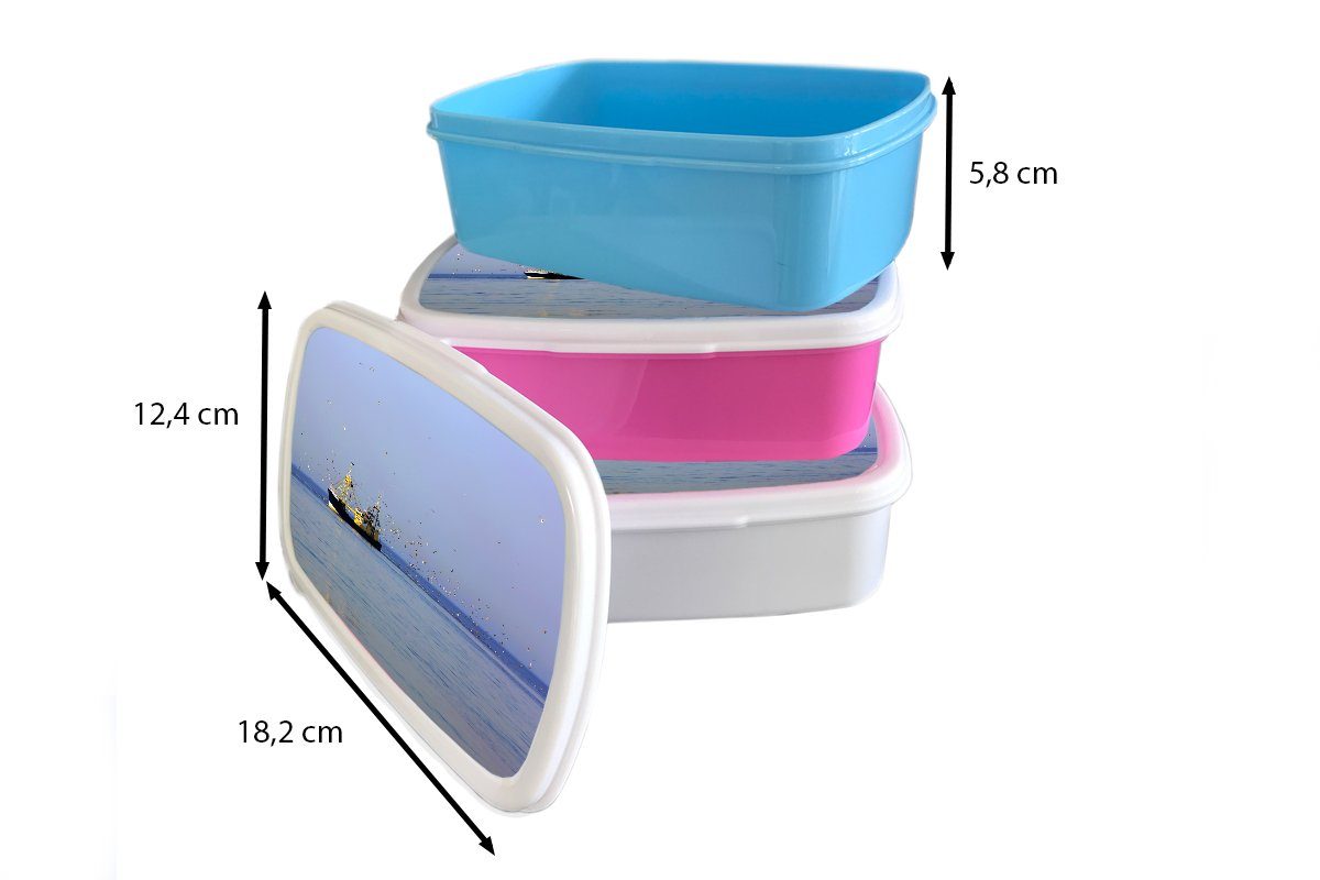 Fischerboot Mädchen Kunststoff, - Brotdose, Nordsee und Kinder für Jungs Lunchbox (2-tlg), und Erwachsene, weiß - Brotbox MuchoWow Vogel, für