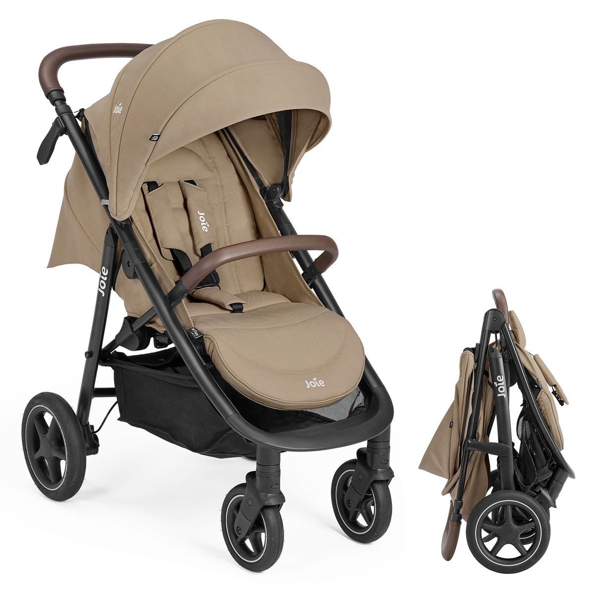 Joie Sport-Kinderwagen Mytrax Pro - Toffee, Sportwagen bis 22 kg mit Liegefunktion & Regenschutz höhenverstellbar