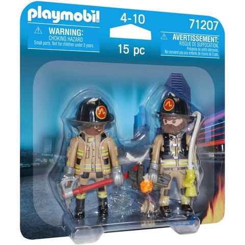 Playmobil® Konstruktions-Spielset Feuerwehrmänner (71207), DuoPack, (15 St), Made in Europe