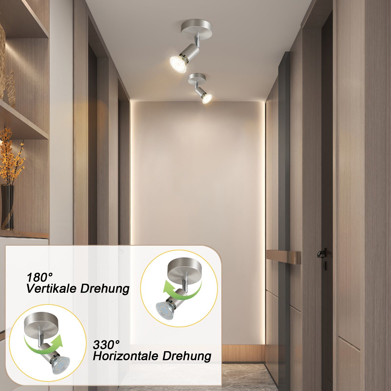 ZMH Deckenleuchte 1 Flammig-Deckenstrahler Modern 330°Drehbar günstig online kaufen