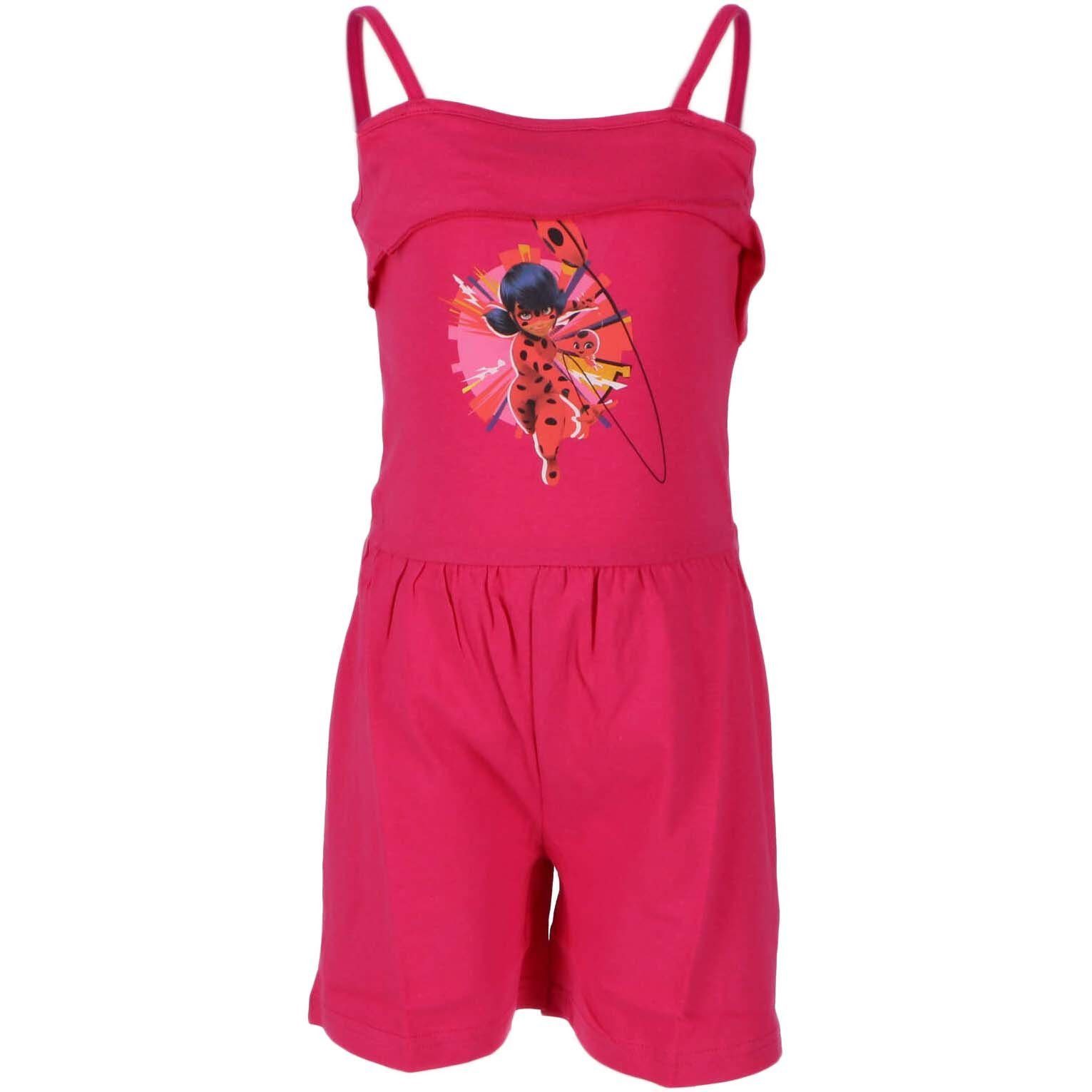 Miraculous - Ladybug Jumpsuit Miraculous Ladybug Mädchen Sommer-Jumpsuit Gr. 98–122 Rot/Pink 100% Baumwolle