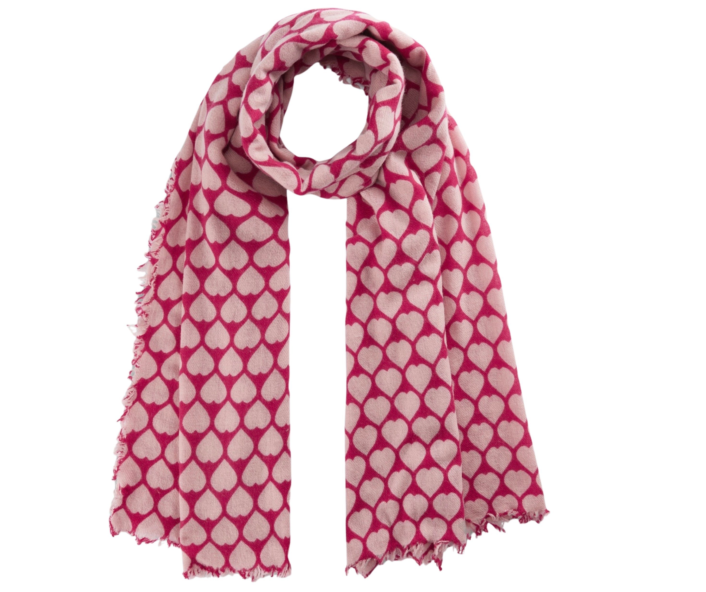 Codello Modeschal Codello Schal aus Wolle und Kaschmir mit Herzchen-Muster, Kaschmirweich | Modeschals