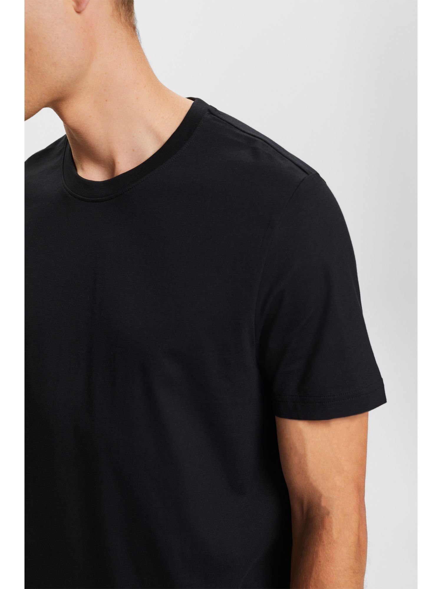 aus (1-tlg) Rundhals-T-Shirt T-Shirt Esprit Pima-Baumwolljersey Collection BLACK
