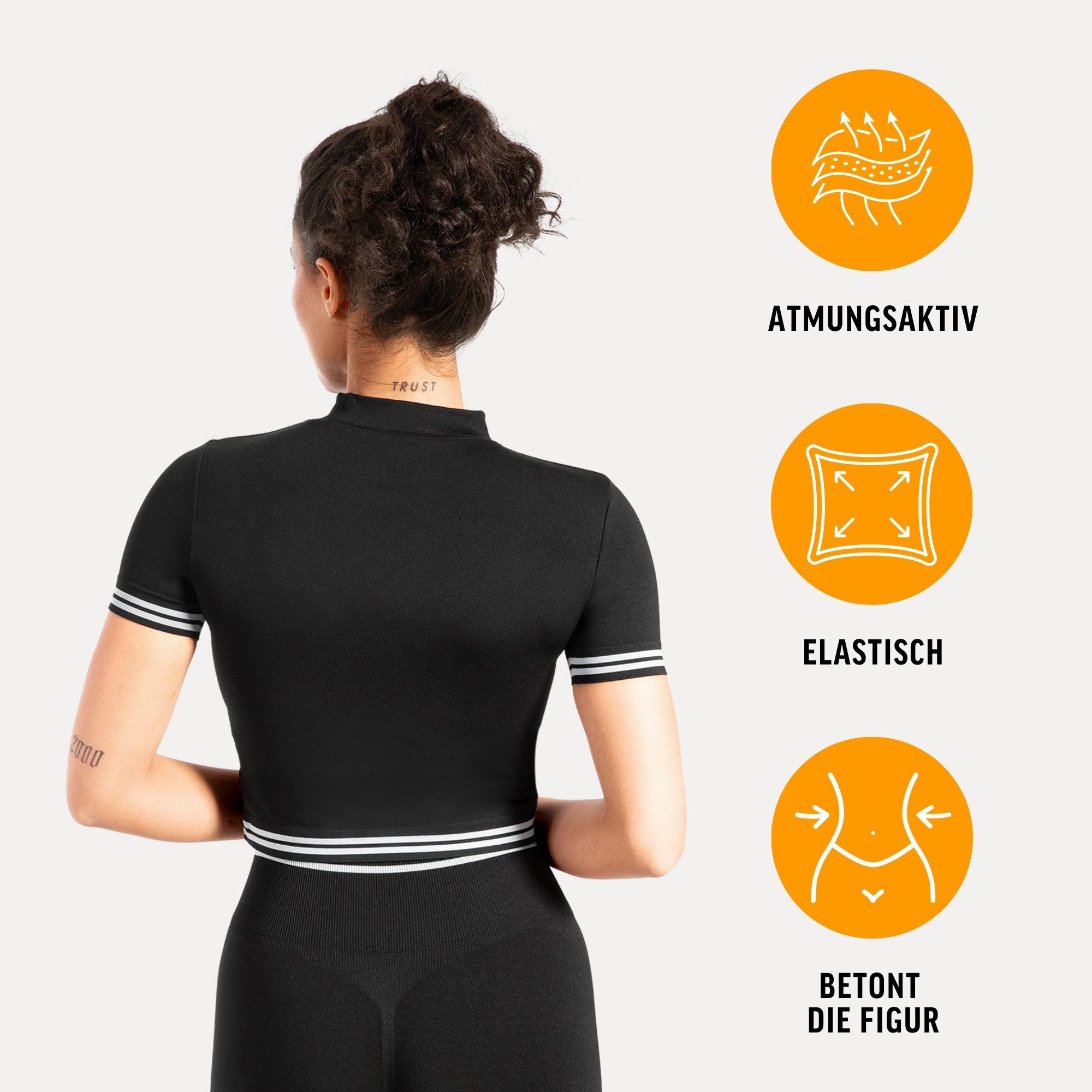 Smilodox T-Shirt Miriel, Gym Oberteil Crop Shirt mit elastischem Bund, figu günstig online kaufen