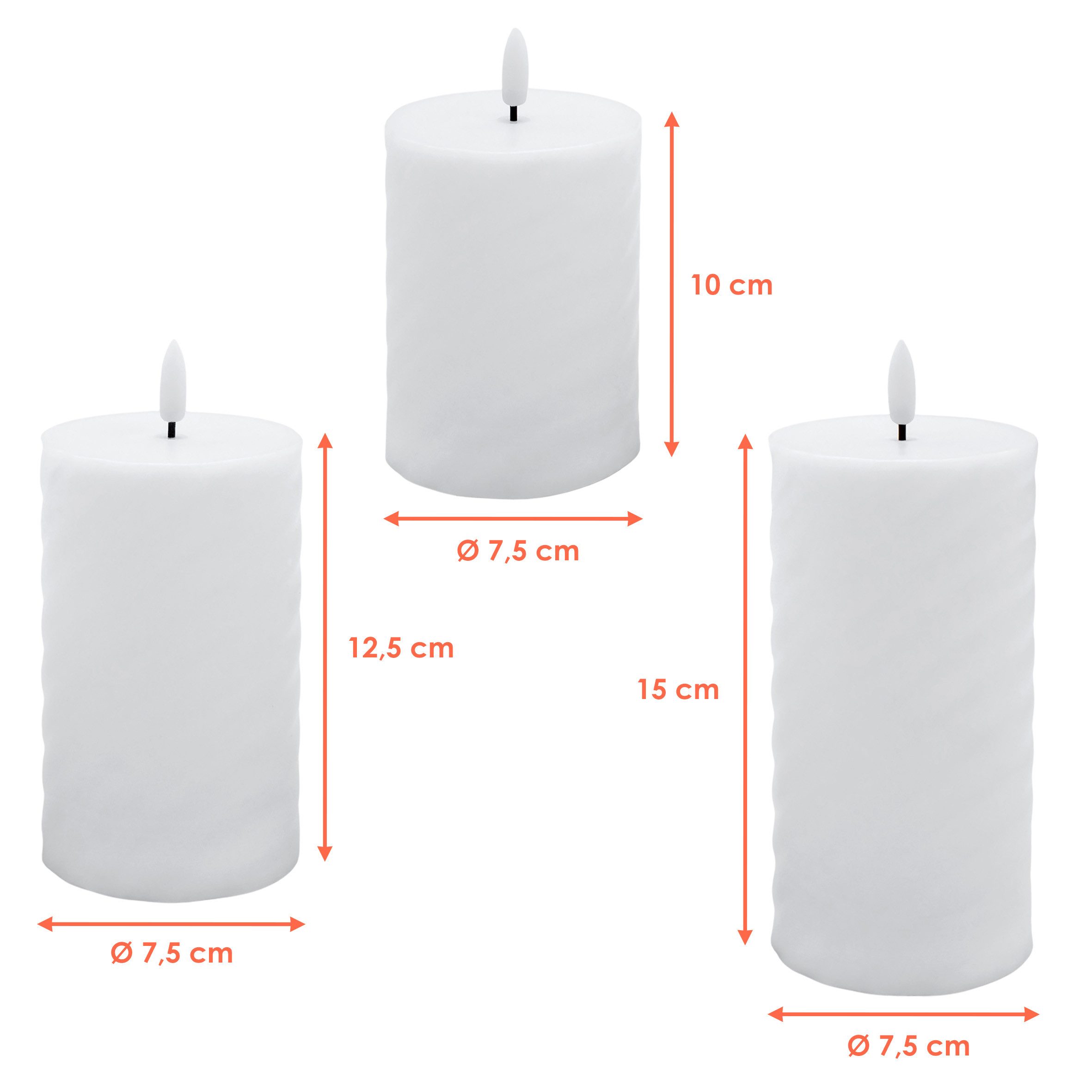 Spetebo LED-Kerze Outdoor mit Timer und Flmammen Effekt 3er Set (Anzahl, 1- günstig online kaufen