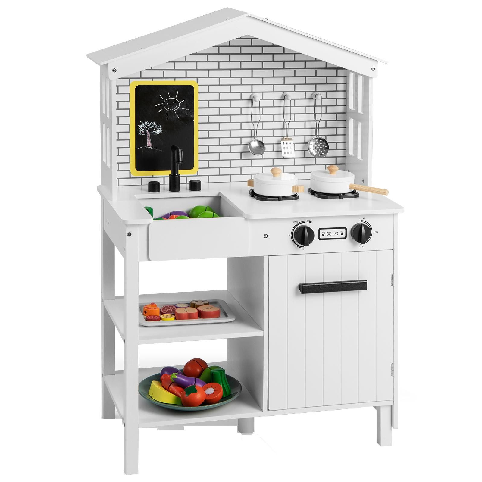 KOMFOTTEU Spielküche, mit Tafel, Herd, Wasserhahn günstig online kaufen