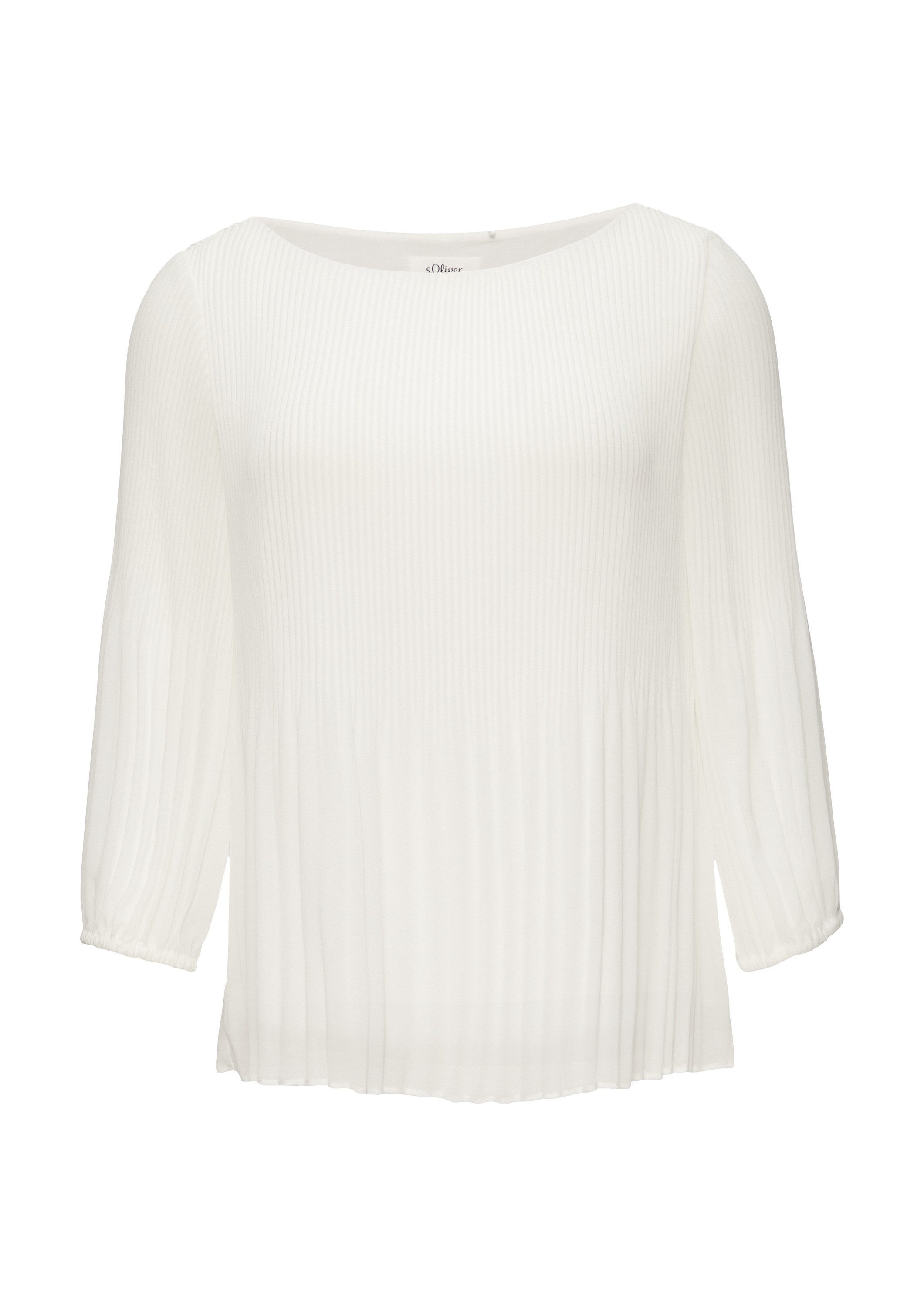 s.Oliver Kurzarmbluse Bluse Plisseebluse mit 3/4-Arm günstig online kaufen