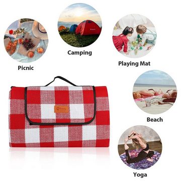 Picknickdecke Picknickdecke 200 x 200cm Wasserdicht für Draußen, Sekey, aus DREI Schichten 200 x 200cm, mit tragbarem Griff