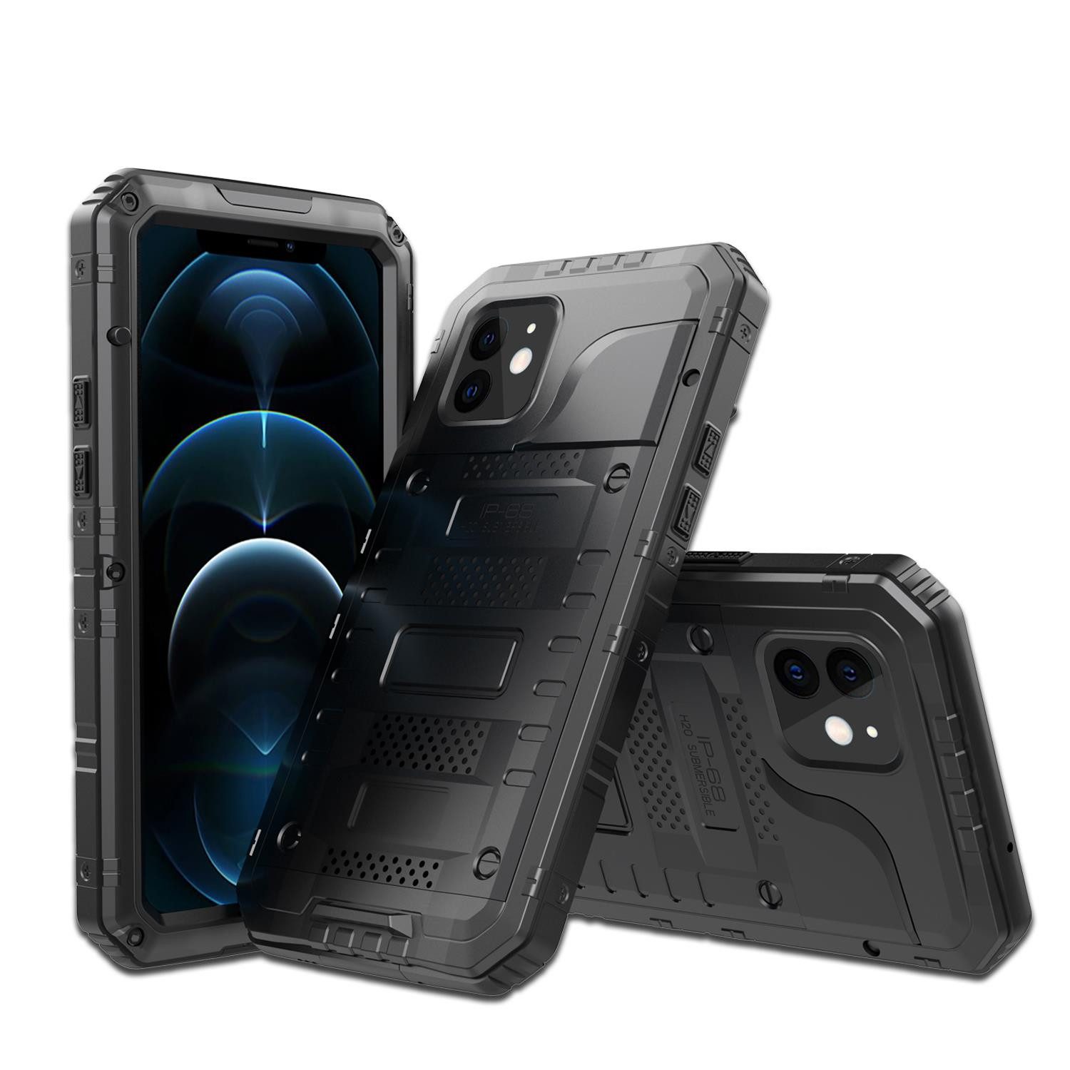 Cadorabo Handyhülle für Apple iPhone 12 Hülle Apple iPhone 12, Hülle - Schutzhülle - Robuster 360° Rundumschutz mit Displayschutz