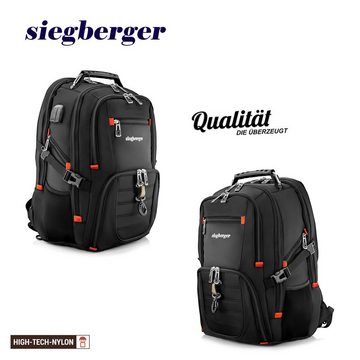 Siegberger Rucksack RSA1, mit 20 Fächern, Flaschenhalter, Audio-& USB-Zugang