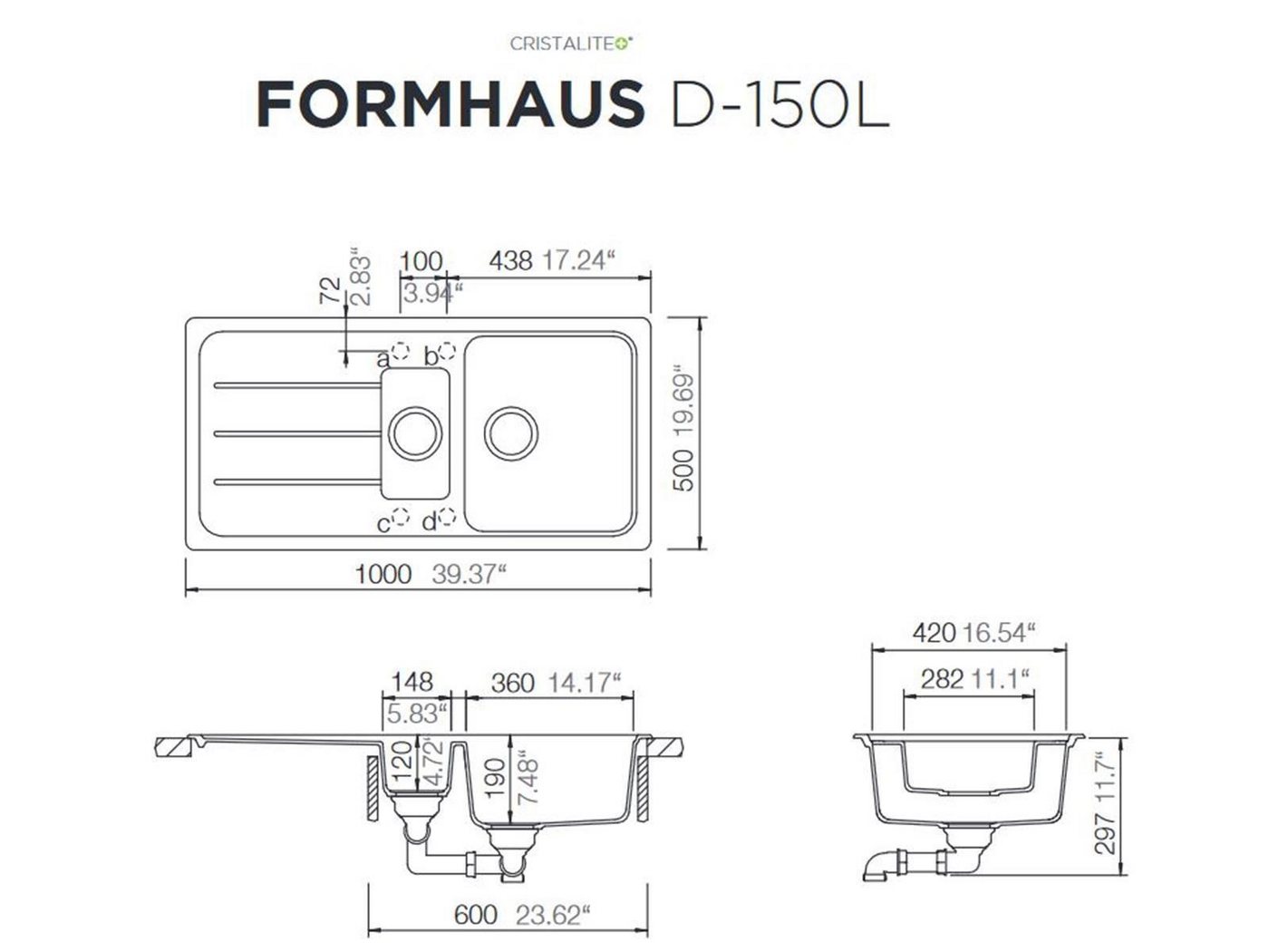 Thumbnail - Schock Einbauspüle Einbauspüle Fomhaus D-150L A Nero - Auflagespüle