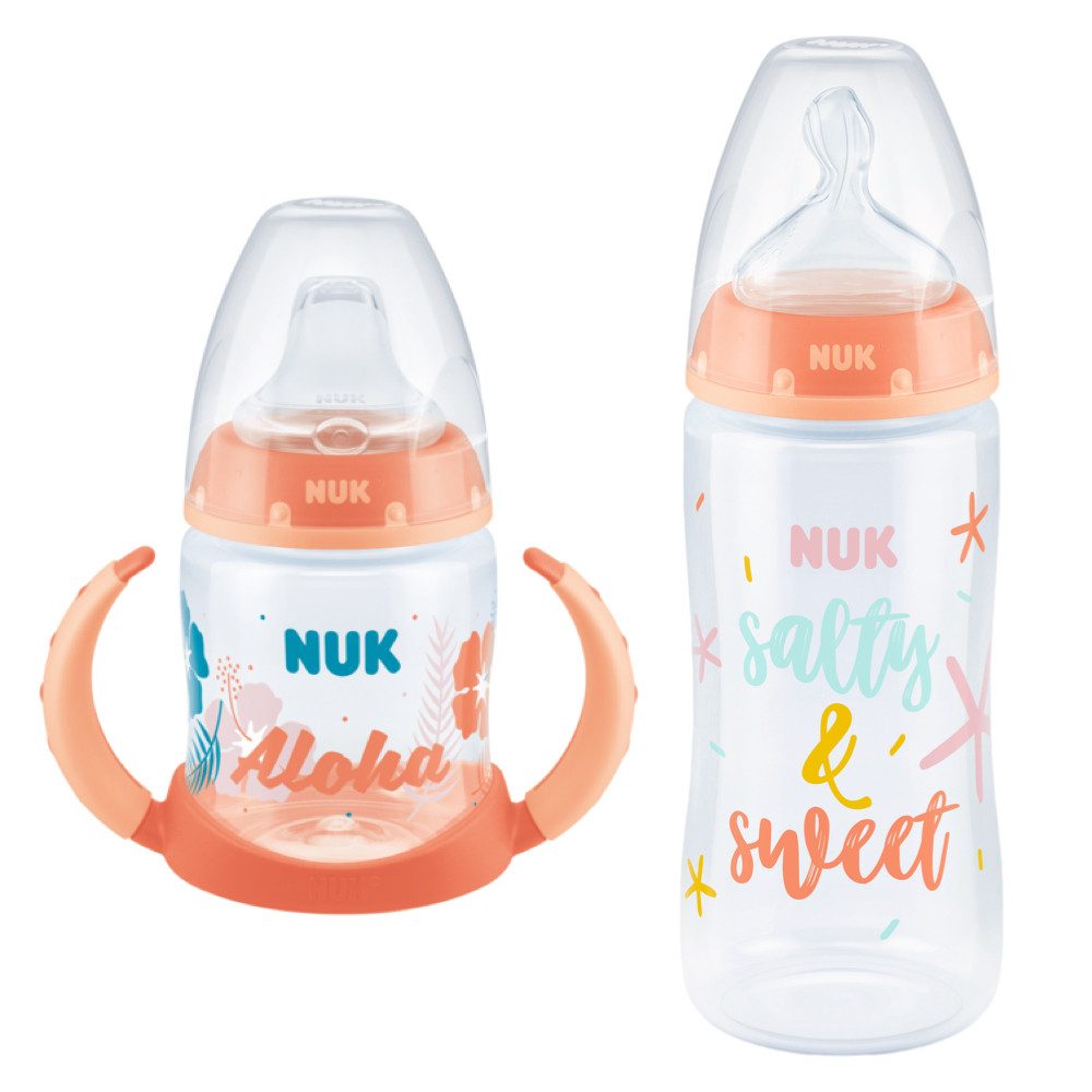 Trinklernbecher Nuk Beach Edition Flaschen-Set orange 150ml + 300ml