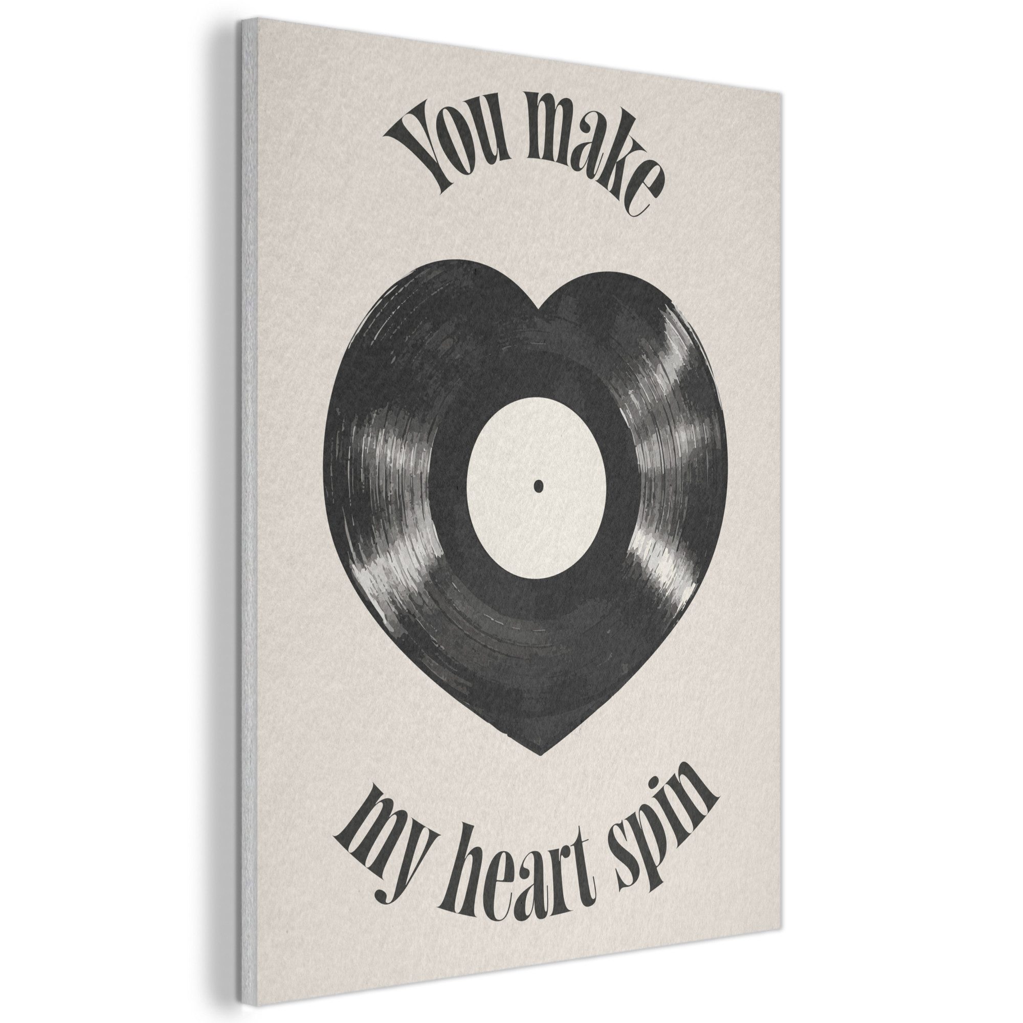 MuchoWow Gemälde Liebe - Musik - Zitat, Fotodruck (1 St), Akustikpaneele, Wandpaneele, Schalldämmung, Akustikbilder 30x40 cm