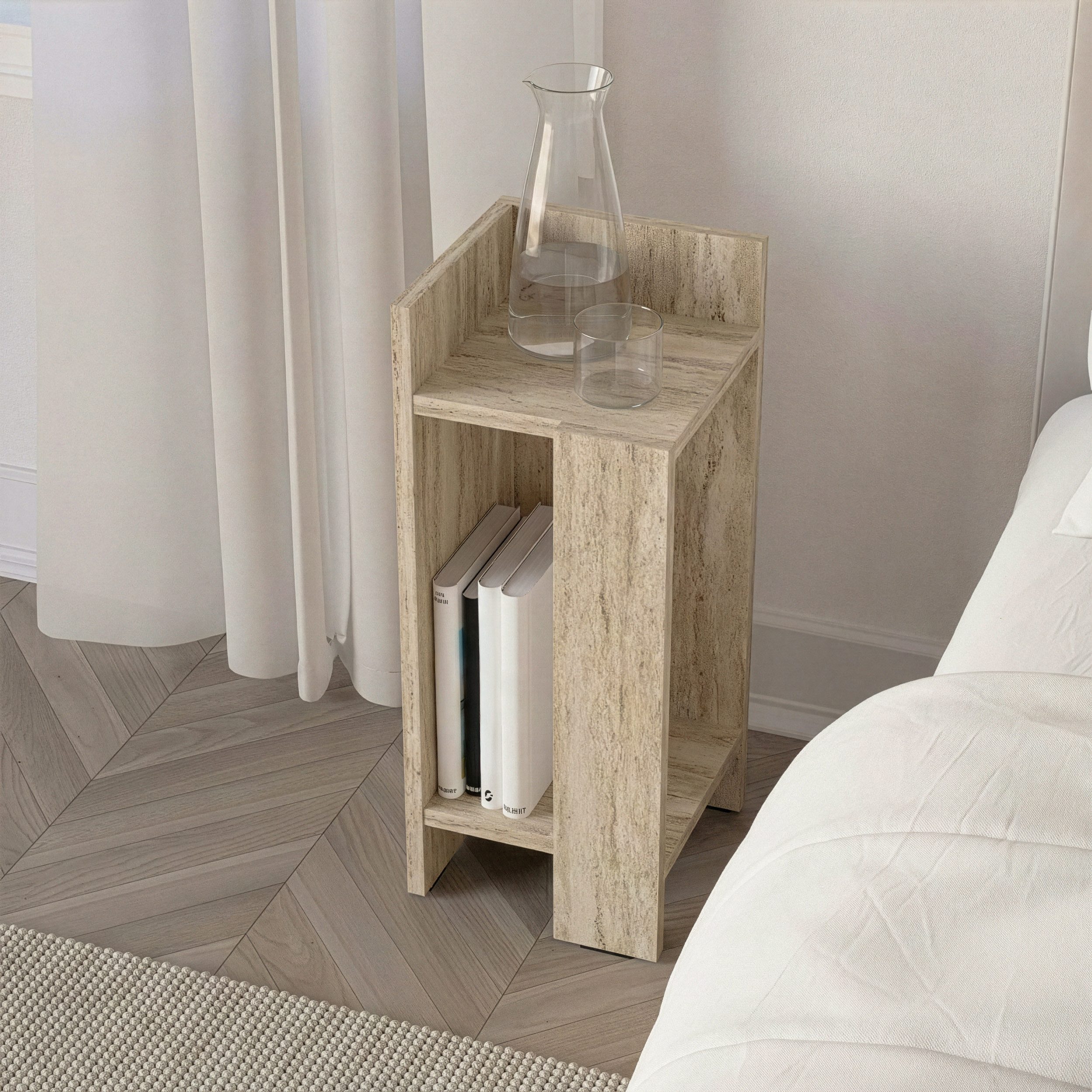 Decortie Nachttisch Elos (pack), Modern Nachttisch Linkes Modul, 27 x 25 x 60 cm