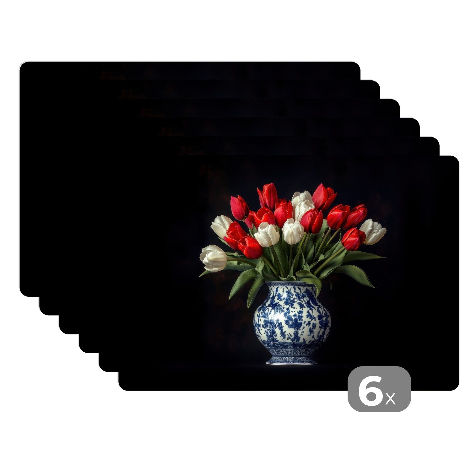 MuchoWow Platzset Rot - Blumen - günstig online kaufen
