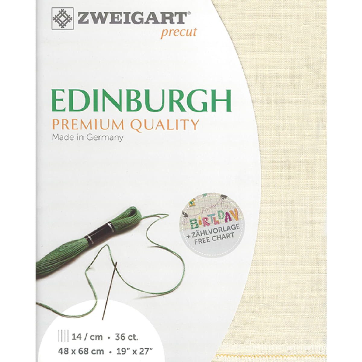 Zweigart Kreativset Zählstoff EDINBURGH Zweigart precut 35 ct. 100% Leinen 3217, 48x68 cm, (embroidery kit by Marussia)